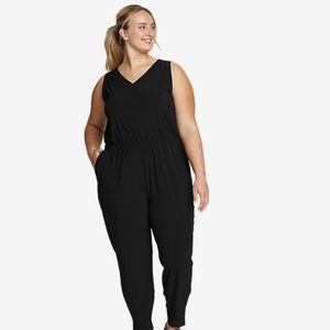 Black V-Neck Sleeveless Jumpsuit